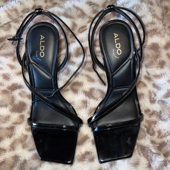 ALDO Scintilla Strappy Heels (Patent Leather Black) - Picture 3 of 5